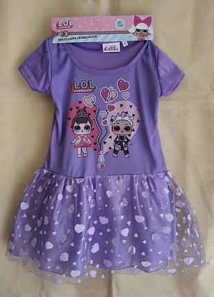 Платье с куклами лол 98-104
