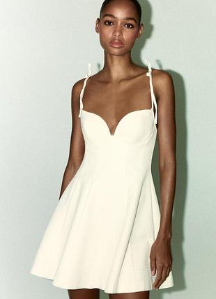 Сукня міні жіноча zara молочна