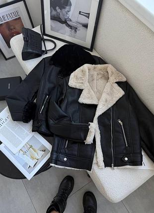 Жіноча штучна дублянка зі штучним хутром