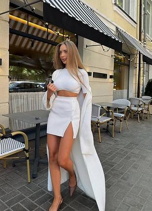 ❤️ шикарный вязаный удлиненный кардиган белый женский женский длинный вязка