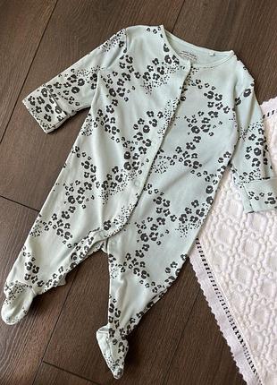 Блакитний леопардовий сліп чоловічок некст 0-3 міс 62 см