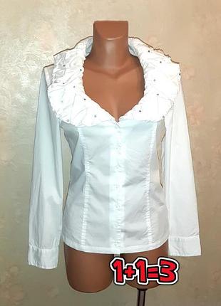 🌿1+1=3 шикарная белая блуза блузка christina, размер m - l