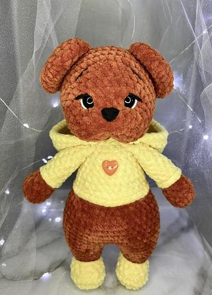 Плюшевий ведмедик ручної роботи (вʼязаний)