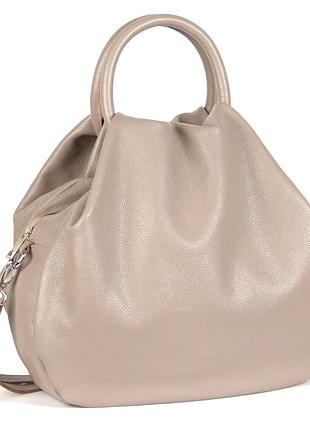 Кожаная женская сумка, цвет светлый капучино