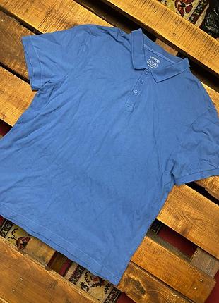 Мужская хлопковая футболка (поло) george (джордж хлрр идеал оригинал синяя)