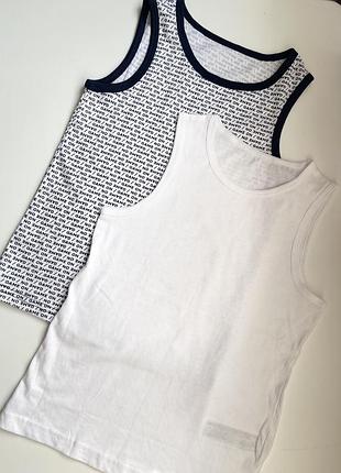 Майки для хлопчика біла та синя