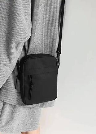 Мессенджер барсетка чёрная женская барсетка на плечо чёрная барсетка мужская сумка месенджер без лого
