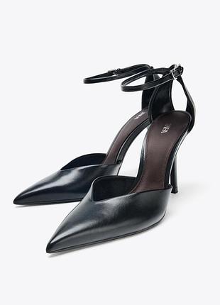 Туфли на каблуке с ремешком zara