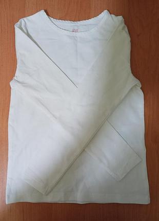 Базова бавовняна біла кофтинка на дівчинку h&m, 110/116, 4-6