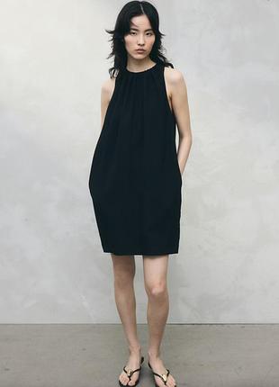 Сукня плаття чорна обʼємна сукня з кишенями h&m