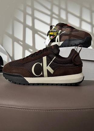 Мужские кроссовки calvin klein457x brown white