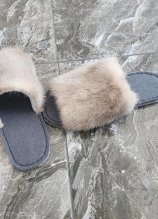 Тапочки норка натуральная р.38-39