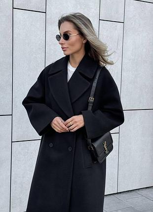 Базовое пальто на пуговицах оверсайз шерсть