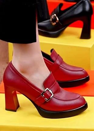 Женские красные туфли на каблуке 37 размер