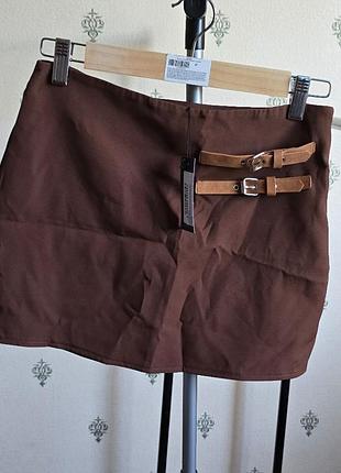 Мини юбка с поясами
