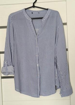 Женская брендовая рубашка в полоску, штапель, размер л