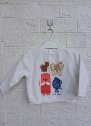 Тактильный теплый свитшот на 12-18 месяцев