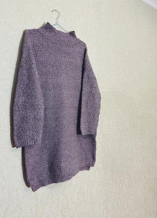 Платье свитер с разрезами по бокам3 фото