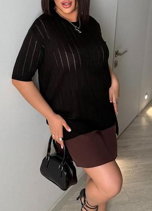 Распродажа 🏷 50% хлопок турецкий вязаный футболка ажурная американка батал