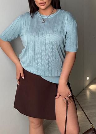 Распродажа 🏷 50% хлопок турецкий вязаный футболка ажурная американка батал