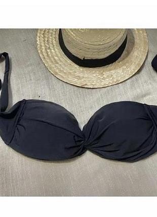 H&m базовий чорний верх від купальника із зав‘язками