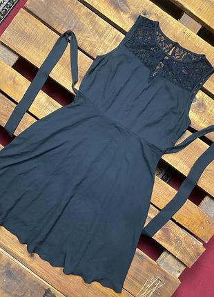 Женское платье-миди с кружевом dorothy perkins (дороти перкинс хлрр идеал оригинал черное)