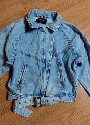 Джинсовая куртка пилотка оверсайз quzu р 38