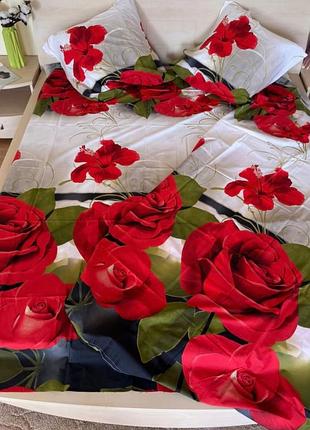 Постільна білизна з трояндами полуторного розміру