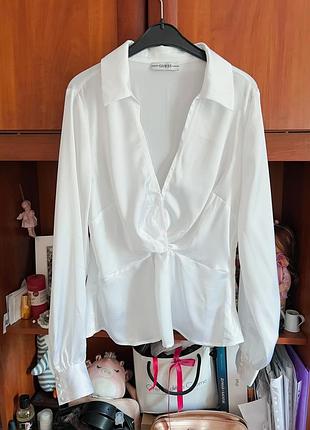 Біла сатинова блузка guess