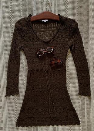 В’язане шоколадне плаття