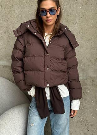 Куртка трансформер шерон шоколад молоко черная