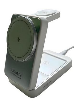 Магнитная беспроводная зарядная станция 3в1 magsafe