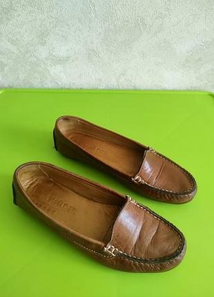 Шкіряні жіночі балетки лофери мокасини walder