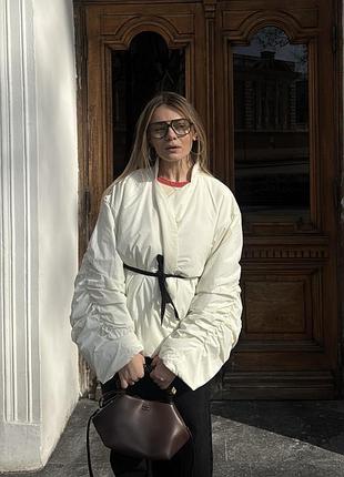 Молочна куртка кімоно з преміальної водонепроникної тканини