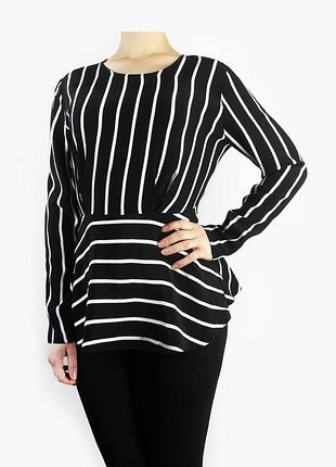 Кофта черно-белая женская в полоску