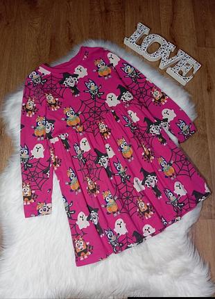 Платье на хеллоуин хелловин на 7 -8 лет 🎃 
прикольное платье с привидениями