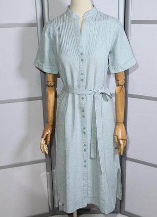 Patra дорогой бренд льняное платье мятного цвета