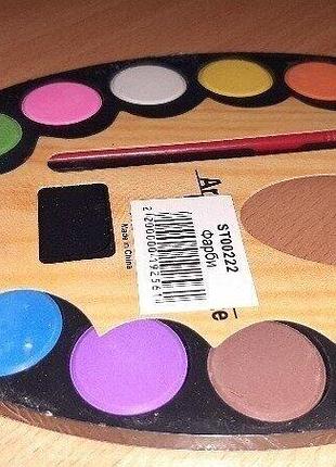 Краски для рисования с кисточкой 12 цветов. внимательно читайте условия пересылки!!!