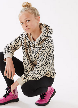 Толстовка, худі з анімалістичним принтом від m&s на 11-12 років