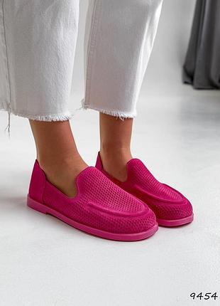 Женские замшевые фуксия лоферы туфли натуральная замша весна осень