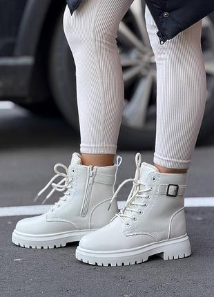 Черевики жіночі білі утеплені на хутрі 36-41