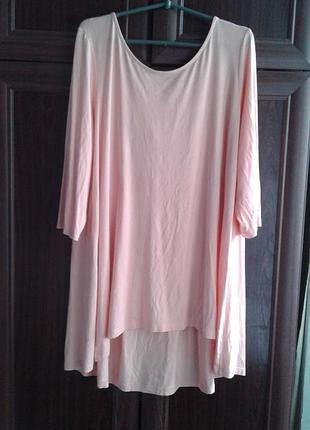 Стильная туника-платье нежно-розового цвета m&s collection батал нюанс