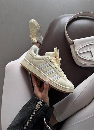 Кросівки adidas campus  cream / white / red premium