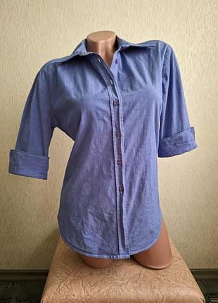 Джинсова сорочка. стретчева сорочка рукава 3/4.