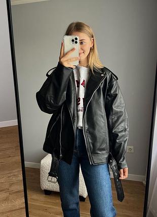Косуха куртка zara кожанка нова колекція 2025, чорна