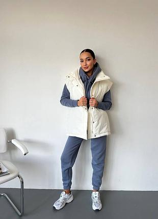 Жилетка оверсайз (молоко, беж, черный, барби, графит)