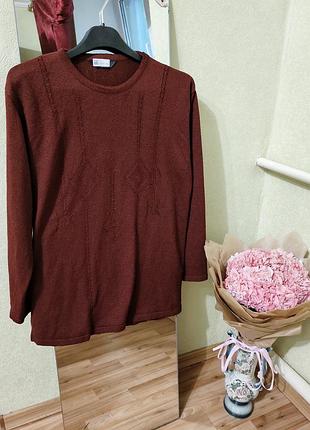 Свитер бордовый с геометрическим принтом размер xl