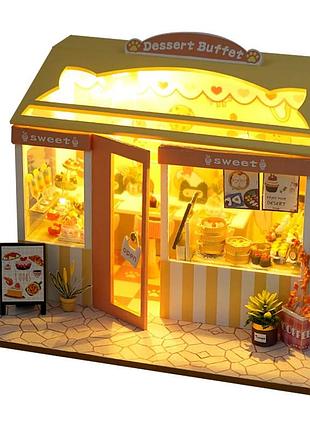 Румбокс миниатюрная кондитерская cake shop miniature diy book nook kit интерьерный конструктор td-34