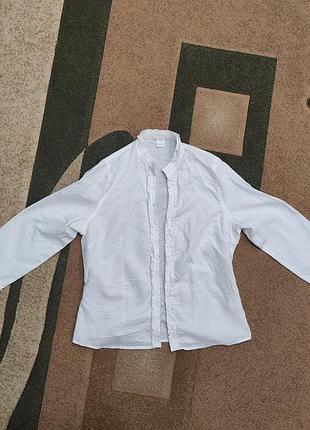 Белая белья блуза блузка накидка на пляж лен лен с,м размер хс, 34,42,44 рубашка парео