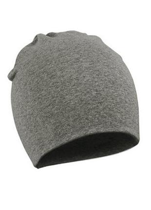 Шапка демисезонная трикотажная 55/64 темно-серая